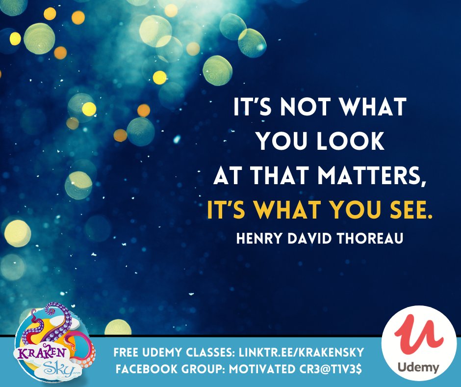 ⭐ #mondaymotivation It’s not what you look at that matters, it’s what you see. ―  Henry David Thoreau ⭐ FREE classes on Udemy for Design Students! 🎨  linktr.ee/KrakenSky
-
-
#krakensky #krakenskyart #udemy #udemyinstructor #designer #graphicdesign #designstudent