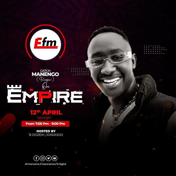 BDozen's tweet photo. Bango si linasomeka au tuongeze size ya FONTS? comment yako tunaisubiri na baadaye tutaisoma LIVE kwenye #EMPIRE @EfmTanzania kuanzia saa 1 - 3 usiku!
By the way sisimizi mwenye akili za Tembo #Manengo naye leo tunaishi naye! https://t.co/74P186MoS8