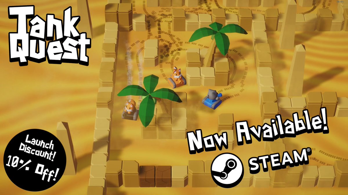 TankQuest's tweet photo. Tank Quest is now available on Steam! Thanks for all your support during the development! ❤️

Store link: https://t.co/rUQO9p08jL

#madewithunity #indiegame #IndieGameDev https://t.co/7wDZNww1BQ