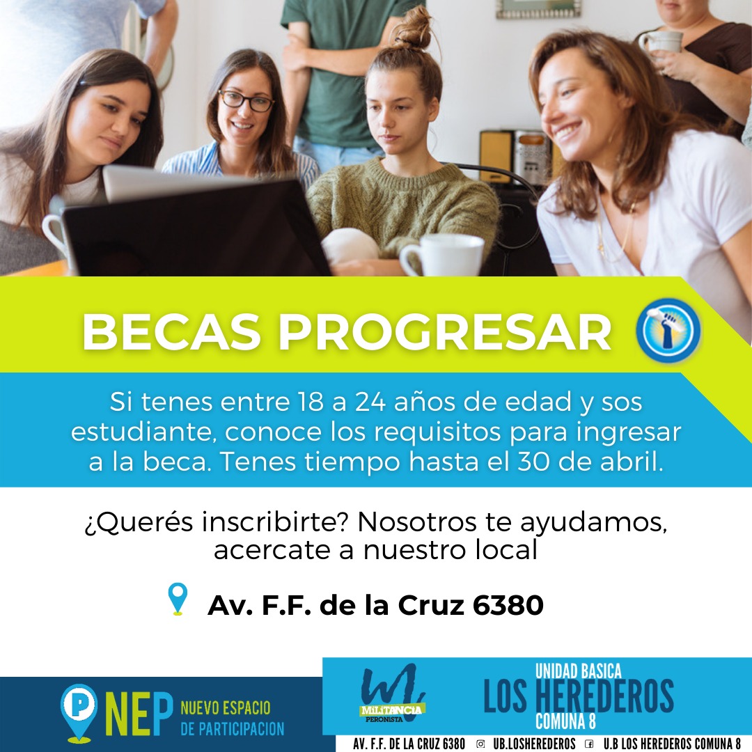 lahijademoliere's tweet photo. Recorda que martes y jueves de 17:30 hs a 20;30 hs en la #ublosherederos te asesoramos y asistimos para anotarte en las #becasprogresar2021 vení con el dni...
Cualquier duda contactanos!
No te olvides de tener puesto siempre el barbijo y mantener la distancia social https://t.co/buHKOyDoxK