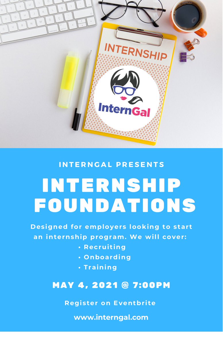 Geo_TheHRPro's tweet photo. #InternGal is hosting our FIRST “Internship Foundations” workshop catered to organizations who want to bring on an intern but don’t know where to start!
It can be overwhelming to look through everything online so on May 4th we are giving you a plan #HRCommunity 2/2 https://t.co/BvRuOtFjEo