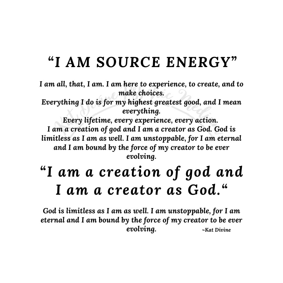 katdivinespirit's tweet image. #Iamsource Energy. #Iam all, that, I am. I am #hereto #experience, to #create, and to #makechoices.
#Everything I do is for my #highest #greatestgood, and I mean everything. Every #lifetime, every experience, every #action. I am a #creation of #god and I am a #creator...