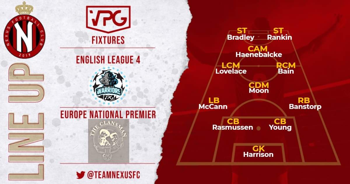 TeamNexusFC's tweet photo. Nexus FC Line Up 

🏆|VPG 🏴󠁧󠁢󠁥󠁮󠁧󠁿 LG4
🆚️|@VpgWalshaw
⏰|8pm
🔴⚫🔴⚫🔴⚫🔴⚫🔴
🏆|VPG🇪🇺NATIONAL PREM
🆚️| @D0ntExistRovers
⏰|8.45pm

@OfficialVPG @RockyVP_4
#NEXUSONTOP https://t.co/CxZqpQ99Js