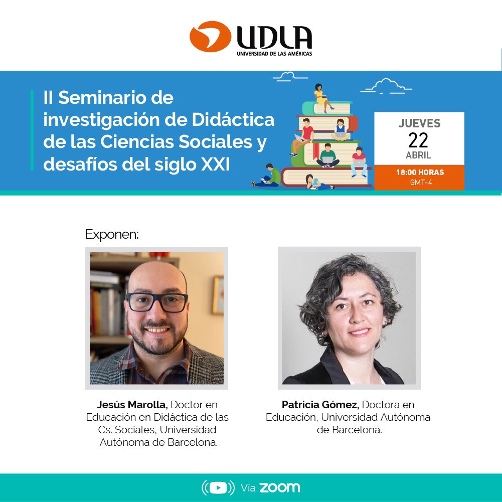 PedBasicaUDLA's tweet photo. II Seminario de Investigación Didáctica de las Ciencias Sociales y desafíos del Siglo XXI

Jueves 22 de abril, 18:00 horas.

Inscripciones: https://t.co/1ZBVwRz98t

@FeduUdla @UDLA_CL 
#educación #cienciassociales https://t.co/0I2hgrhctA