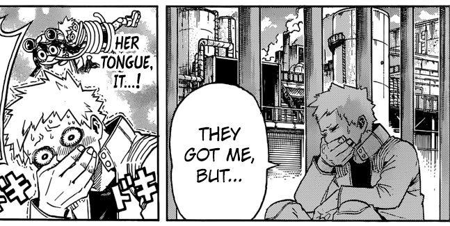 I started reading a little ahead of the My Hero anime.

Bubble boy and a frog huh? Powerful combination 