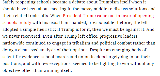 First, it's interesting to look at the paragraph before the troublesome one and the lack of hyperlinks. That last line... oof.Meanwhile, the piece was published today. The single citation is from July. This is the map of school openings today (source:  https://www.edweek.org/leadership/map-where-are-schools-closed/2020/07.)