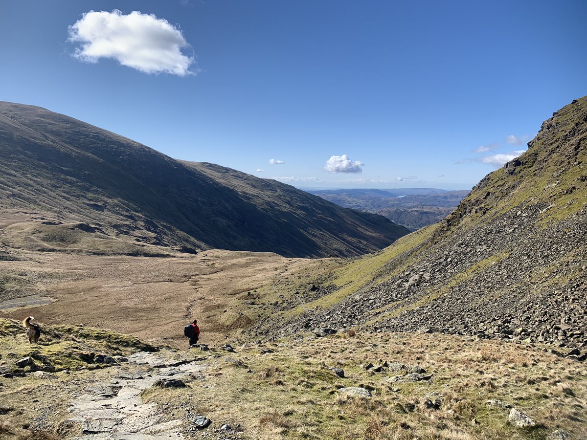 Beautiful but cold day to be up on the fells.  Today we were filling some bags high up Tongue Ghyll and then sorting our shed above Grisedale Tarn.  Nearly there for our heli lifts next week!