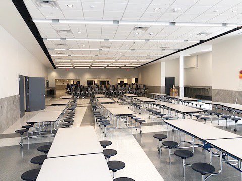 RochonGC's tweet photo. The newly renovated cafeteria at St. Francis High School is completed! This is only a part of the renovation done here. 
•
•
•
•
#generalcontractor #rochonbuilt #buildingthefuture https://t.co/AQEiLTloL0