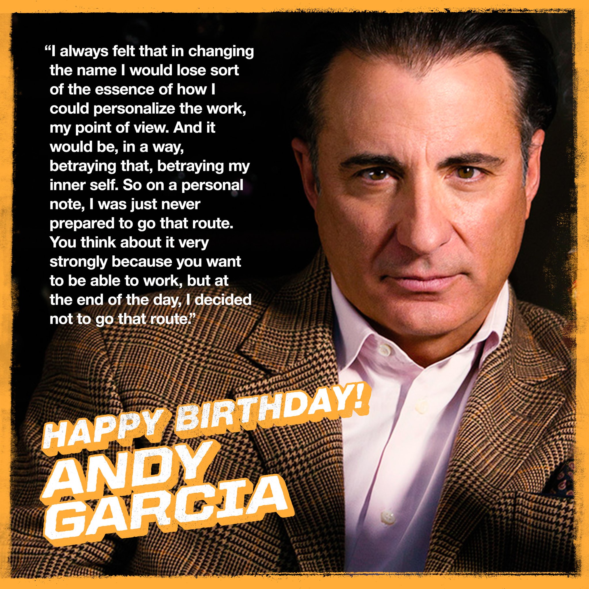 Happy Birthday to the amazing Cuban actor, Andy Garcia!  