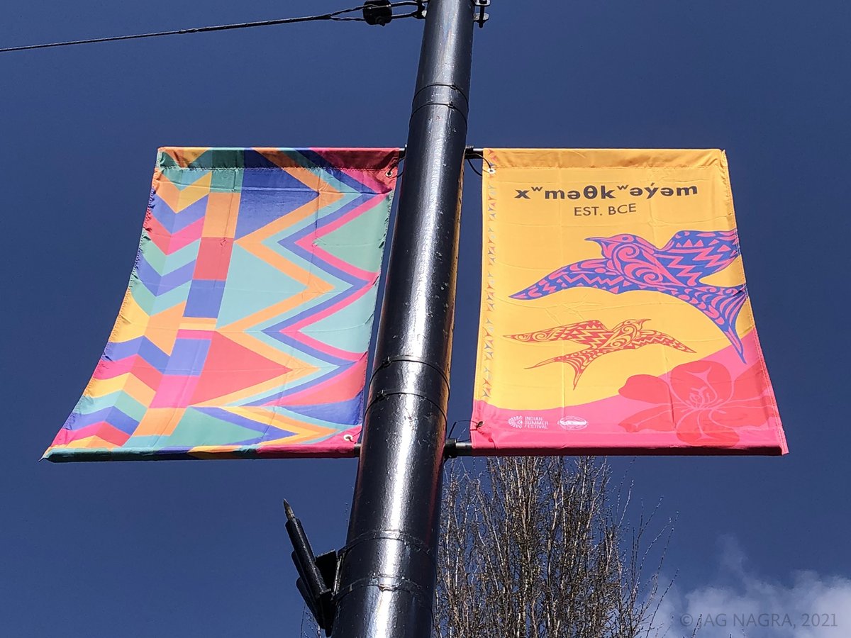 IndianSummerCND's tweet photo. So excited to have launched an exciting new visual art project in partnership with our friends at the PunjabiMarket Regenerative Collective, in Vancouver’s @punjabimarket which located on unceded, ancestral @musqueam territory #ISFinPMRC #FlagsofArt #ISF2021 https://t.co/oRlBNHAZ2j