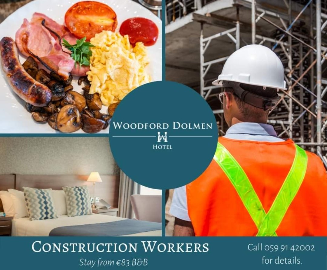 carlow tourism (@carlowtourism) on Twitter photo <a href="/woodforddolmen/">Woodford Dolmen Hotel</a> catering for #EssentialWorkers
Special B&B rates for valued partners and clientele from the construction industry.
Stay from €83. Call 059 91 42002 for more infor.
#staysafe #carlow #carlowtourism #incarlow <a href="/CarlowLEO/">inCarlow | Carlow LEO</a> <a href="/woodforddolmen/">Woodford Dolmen Hotel</a> catering for #EssentialWorkers
Special B&B rates for valued partners and clientele from the construction industry.
Stay from €83. Call 059 91 42002 for more infor.
#staysafe #carlow #carlowtourism #incarlow <a href="/CarlowLEO/">inCarlow | Carlow LEO</a>