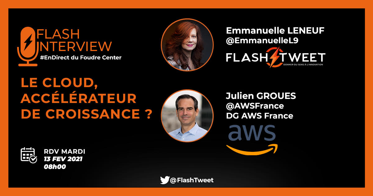 🎙Vous avez des questions sur le sujet ? 

Posez-les en réponse du tweet et le #FlashTweet demandera à #JulienGroues d'y répondre dans l'article à suivre, qui sera diffusé jeudi dans le #FlashTweet ⚡️ 

#StayTuned 

#AskJulienGroues
#interview #cloud #IA #Amazon