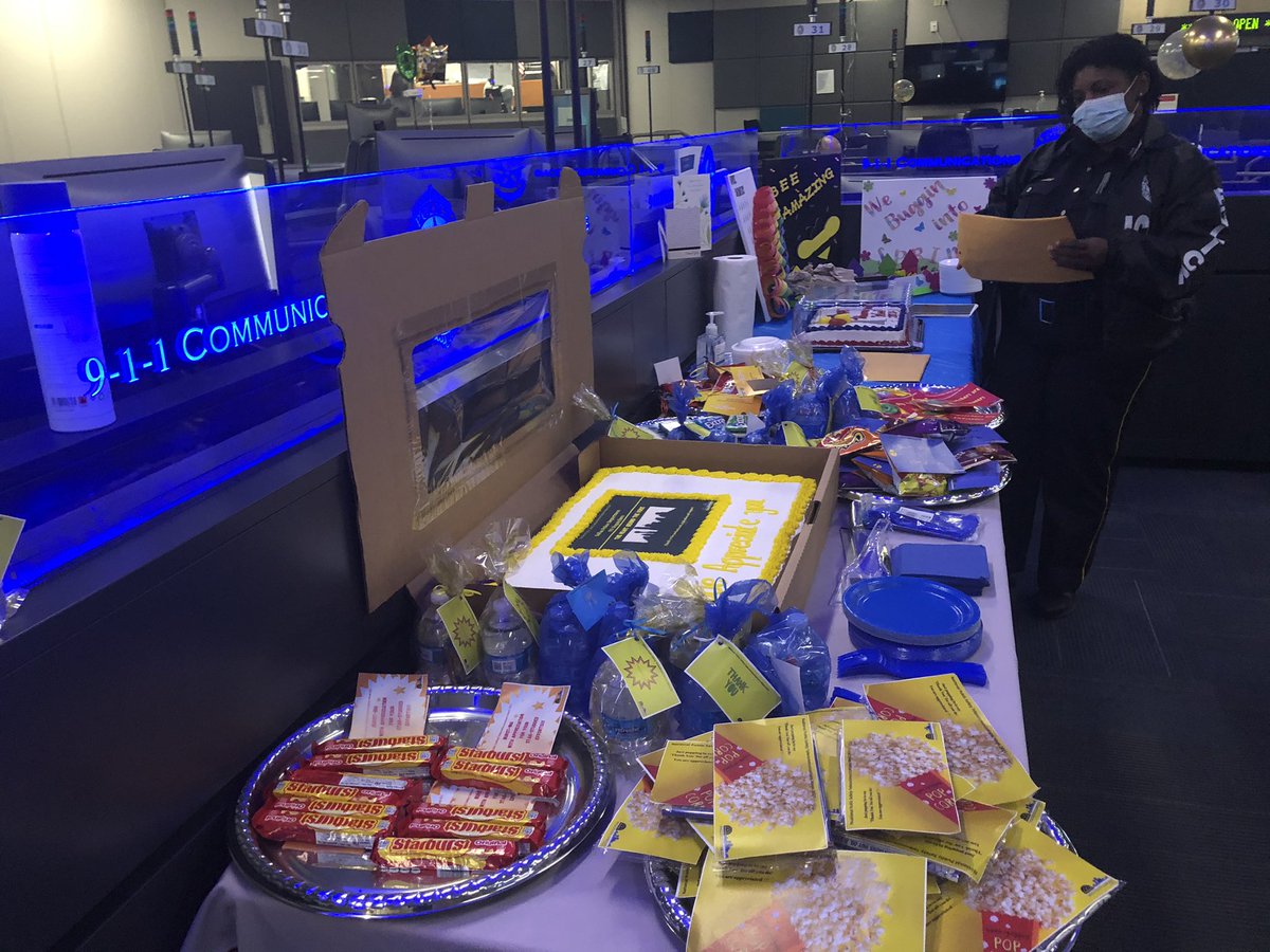 DPDCA's tweet photo. It’s #telecommunicatorsweek! Our team is @DPDComm celebrating our amazing 911 Call Takers! Thank you for your SERVICE! We appreciate all you do! #MondayMotivation @DPDChiefGarcia @WJWest233 @DPDLTWilliams @CityOfDallas https://t.co/smWr9azaLc