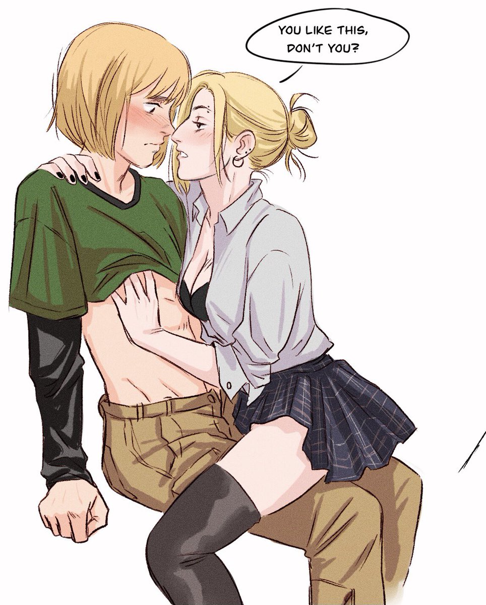 Gamine_shh's tweet photo. nerd Armin bad girl Annie💅🏻 #aruani #snk #sfw https://t.co/JrPrud0F54