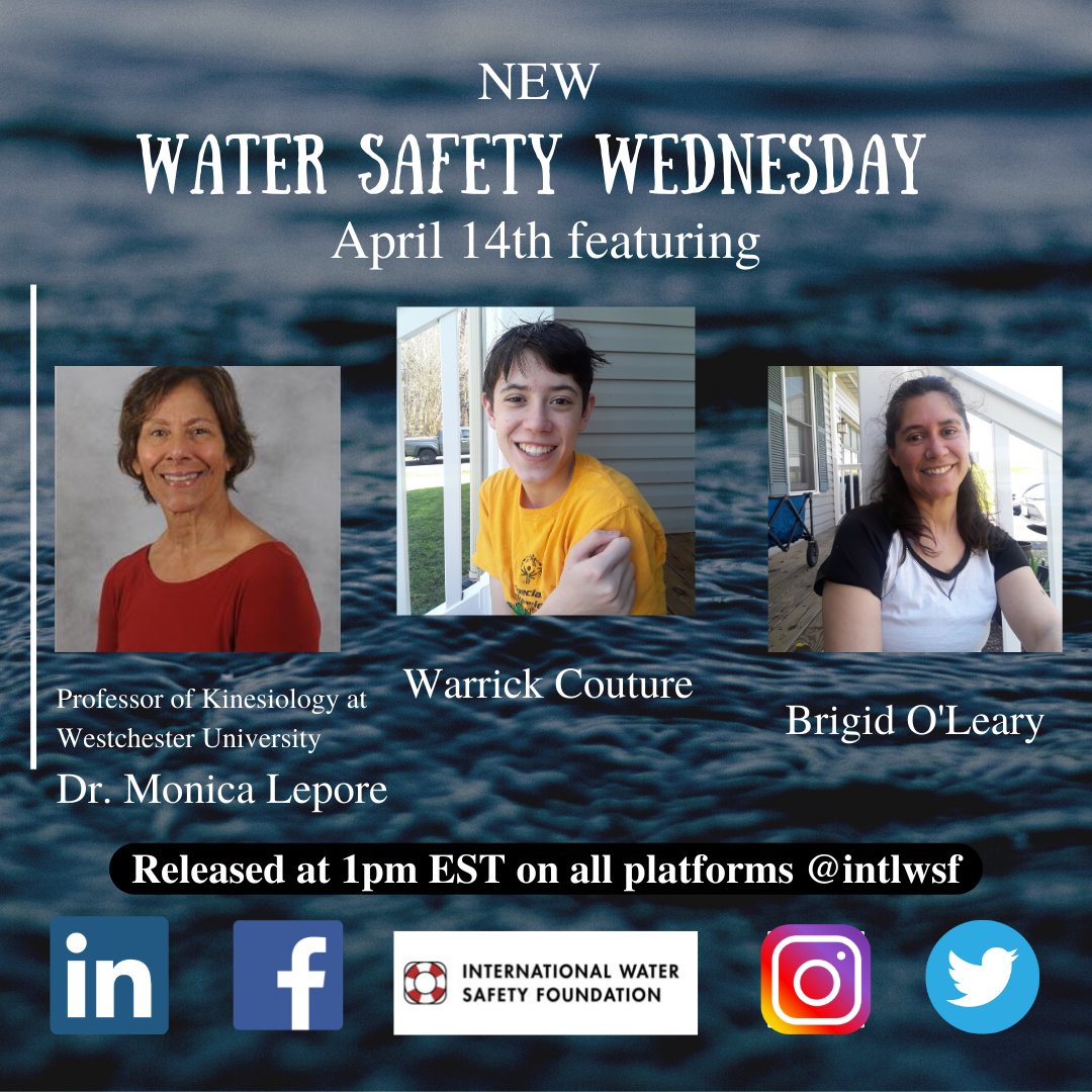 IntlWSF's tweet photo. This week on Water Safety Wednesday , we will be discussing disabilities and Autism in aquatic settings and inclusivity. Tune in to learn from the experiences of Dr. Monica Lepore, mother and advocate Brigid O'Leary, and her son Warrick Couture. Wednesday 1pm!
#watersafety #iwsd https://t.co/bPzyrl2dJT