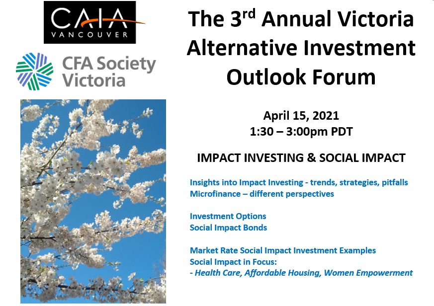 Join us at the 3rd Annual Victoria Alternative Investment Outlook Forum this Friday. Our own Garth Davis will be speaking! #impinv #affordablehousing
