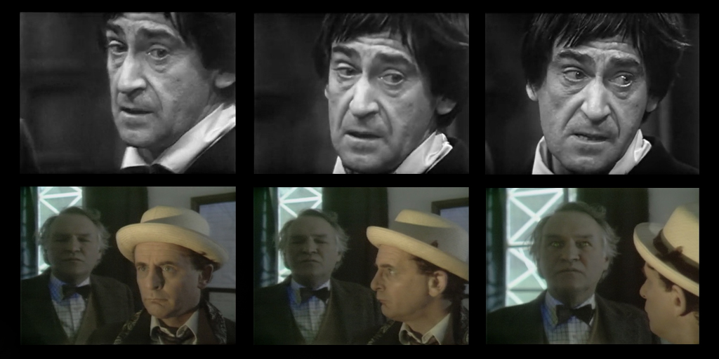 18/21 Sometimes the slow head turn is not malevolent in intent, but a simple realisation, or facing of the music. Examples include The Doctor turning to face Dr Judson in ‘The Curse of Fenric’, or the Daleks in ‘The Evil of the Daleks’.