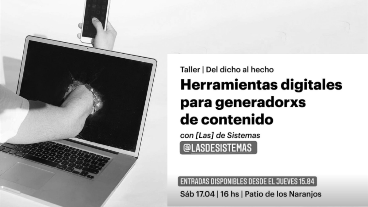 lasdesistemas's tweet photo. 🗓️El próximo sábado a las 16hs @pilildgz con colaboración de @fresnoproyectos estará dando un taller de "Herramientas digitales para generadorxs de contenido" en @ElRecoleta #Taller #DelDichoAlHecho
Vas a aprender a crear tu propio blog. 
Más info 👇🏾
https://t.co/eg0aML5B0v https://t.co/EsVDMyposb