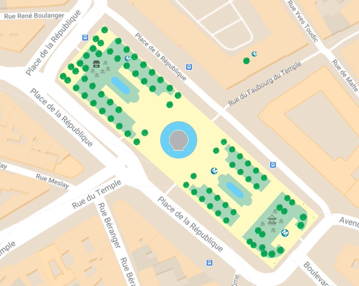 Et maintenant, que fait-on ?Je vous propose un grand jardin, un sol débitumé, une piste cyclable circulaire qui éloignera les voitures de l'espace central, un manège, deux fontaines, une petite guinguette.Un lieu de rencontres, de promenade, d'échanges dans le centre de Paris.