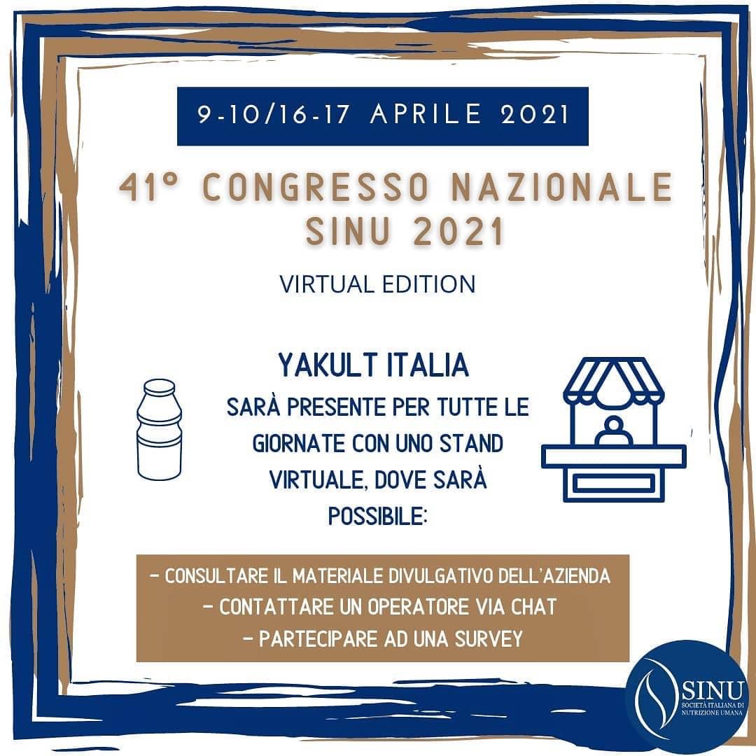 SINU_Italia's tweet photo. 👉🏼#Yakult Italia sarà presente per tutte le giornate di Congresso con uno standard virtuale, dove sarà possibile consultare il materiale divulgativo dell'azienda, contattare un operatore via chat e partecipare ad una survey🥳 #sinu2021 https://t.co/oA7Oko4ouF