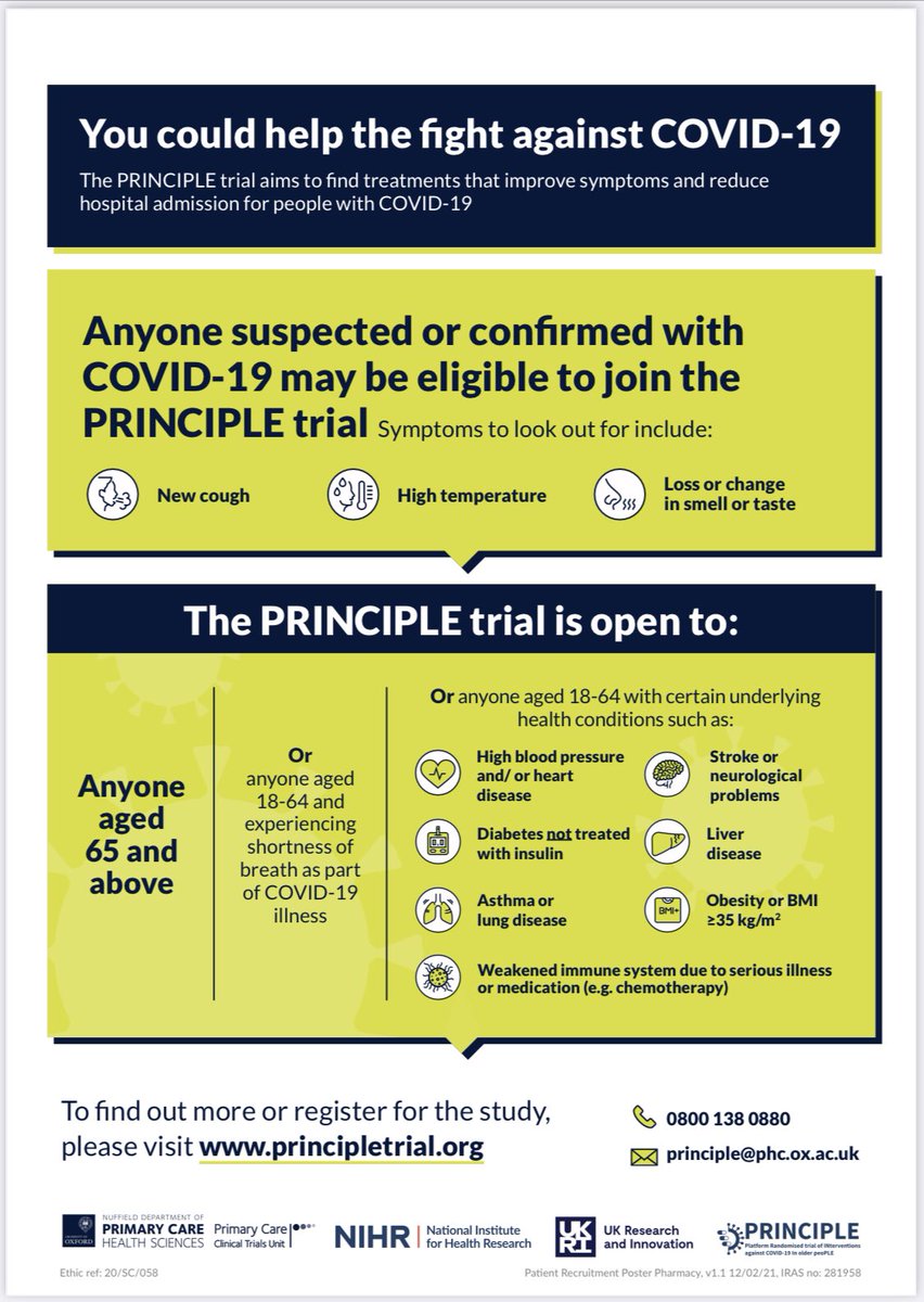drmahendrapatel's tweet photo. Exciting news for COVID19 treatment in the community: PRINCIPLE trial findings using Inhaled Budesonide (often used in asthma):
1. Clearly shortens recovery time — median 3 days
2. Helps people with symptoms feel less ill! 

#TeamPRINCIPLE
🌟👏🏼🌟👏🏼🌟👏🏼

https://t.co/e4Y9uL8Sxv… https://t.co/yDuwCDdOyZ