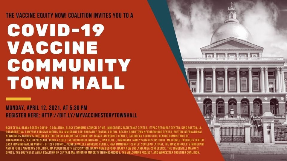 Today's #MyVaccineStory town hall speakers include (2/2):
... <a href="/EvaMillona/">Eva A. Millona</a> <a href="/MIRACoalition/">MIRA Coalition</a>, Gina Plata-Nino of #Worcester Together Coalition, Renee Ledbetter of NAACP #NewBedford. #VaccineEquity

<a href="/dianaraste/">Diana Rastegayeva</a> @mdpullo @trawson07 @jbaimas