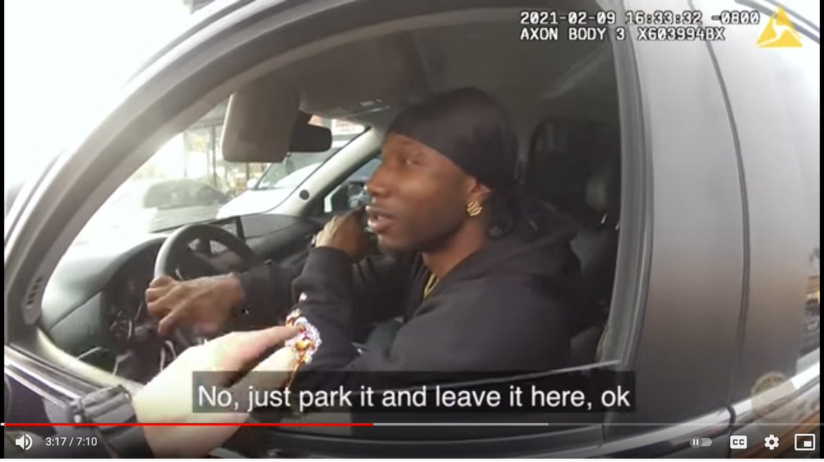 He tests them...offers to park around the corner. But the officer is not having it. That's when Elster knows for sure that he's going to be subjected to a warrant/parole/probation check and a search.