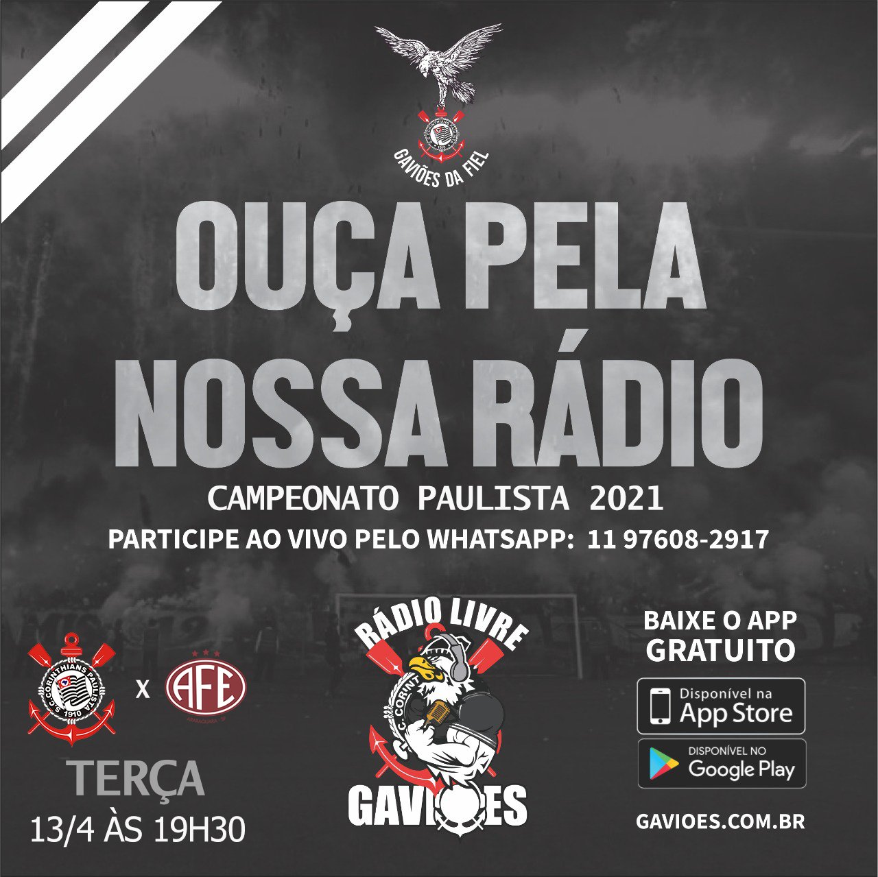 GAVIÕES DA FIEL on X: ⚽HOJE É DIA DE CORINTHIANS! ⚽ Está