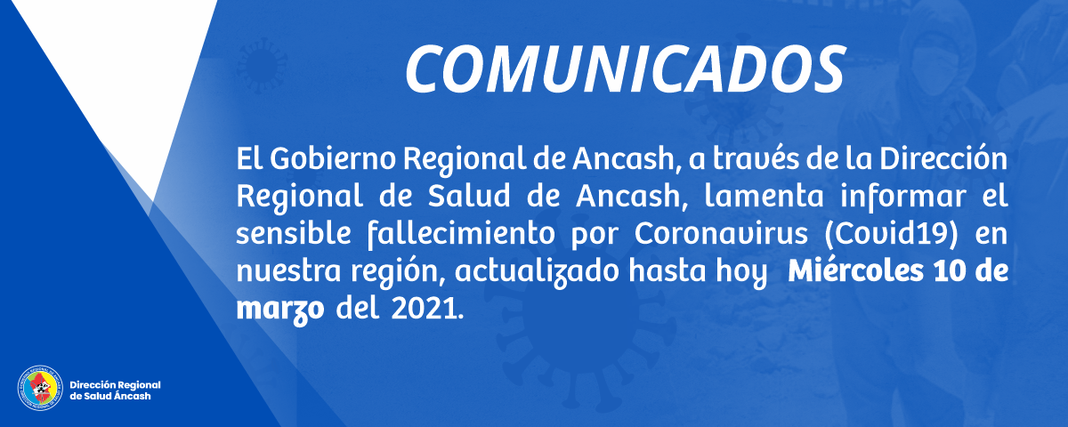 ancash_diresa's tweet photo. Comunicado por el falleciendo de Diecisiete personas por infección de Coronavirus (Covid19) en nuestra región, actualizado hasta hoy Miércoles 10 de marzo del 2021.

Para mayor detalle visite nuestra pagina web: https://t.co/81QQPdYbbW https://t.co/T6OahQ4Fja