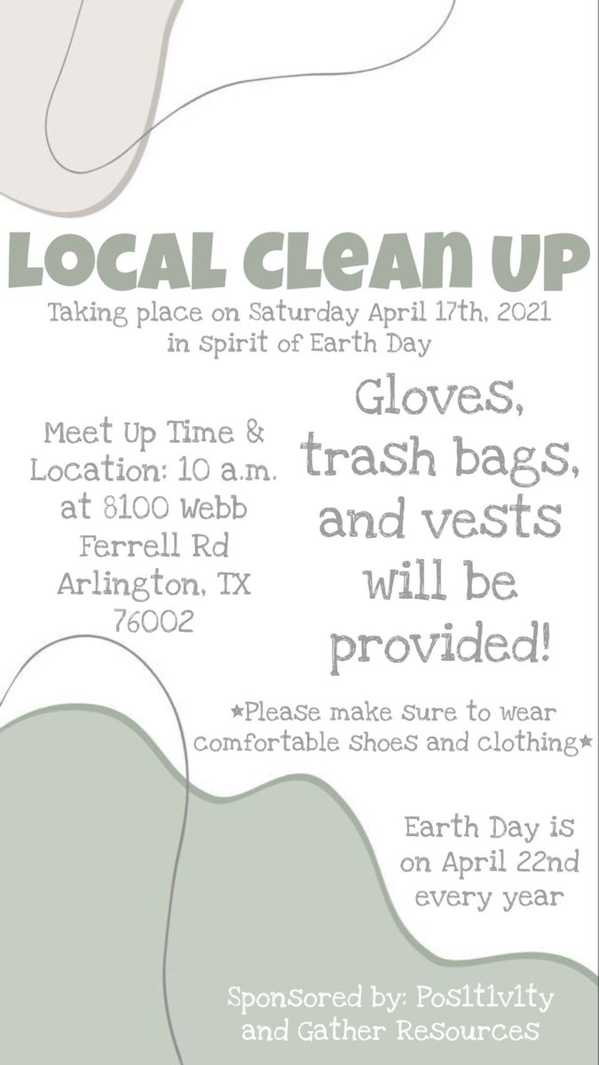 TheAchieving1's tweet image. HI EVERYONE!! I am so excited to announce this!! 🌏

I will be hosting a local clean up this Saturday, April 17th, in spirit of Earth Day. I would truly love if any of you are free that morning to come out and support! 🤍 

✨Sponsored by @POS1T1V1TYYY and @GatherResources✨