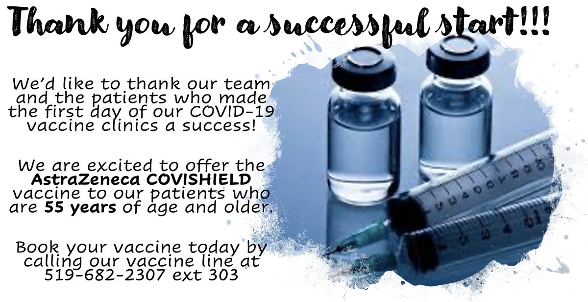 Sending a shout-out to thank those that contributed to a successful first day of administering COVID-19 Vaccines at the TDFHT! Looking forward to many more! <a href="/TilburyFHT/">Tilbury District Family Health Team</a> <a href="/CKPublicHealth/">CK Public Health</a> <a href="/TransFormSSO/">TransForm SSO</a> #CKONT #wecandothisck