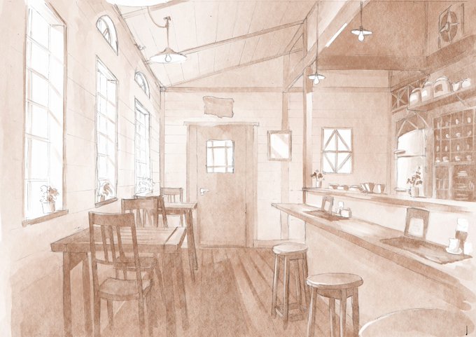 「cafe window」 illustration images(Oldest)