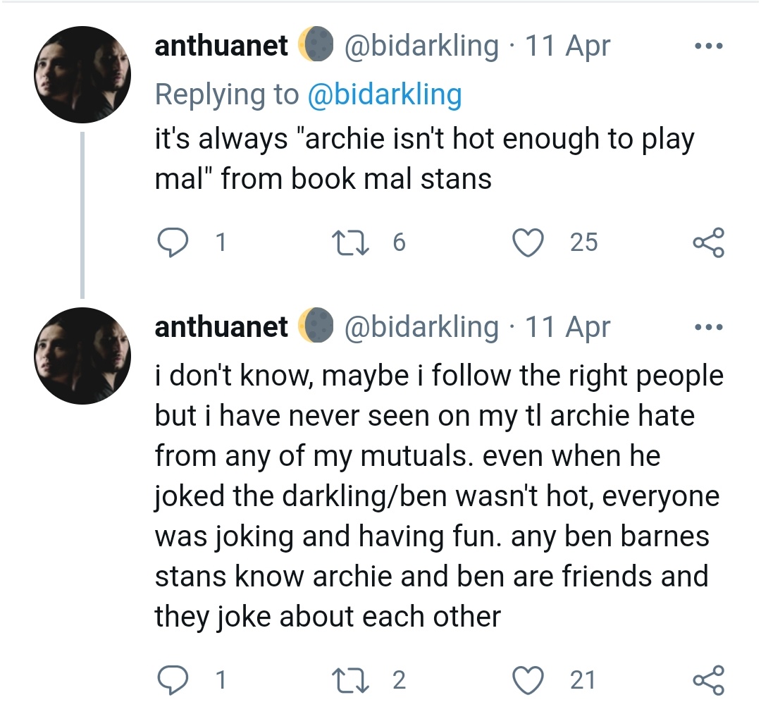 Refusing to apologize for harassing him by talking about his *real* child because "its a meme" thats been directed at her, a person who has no children.Also after her & her followers constantly insulted his looks she lied & said Mal stans are who "dont think is hot"