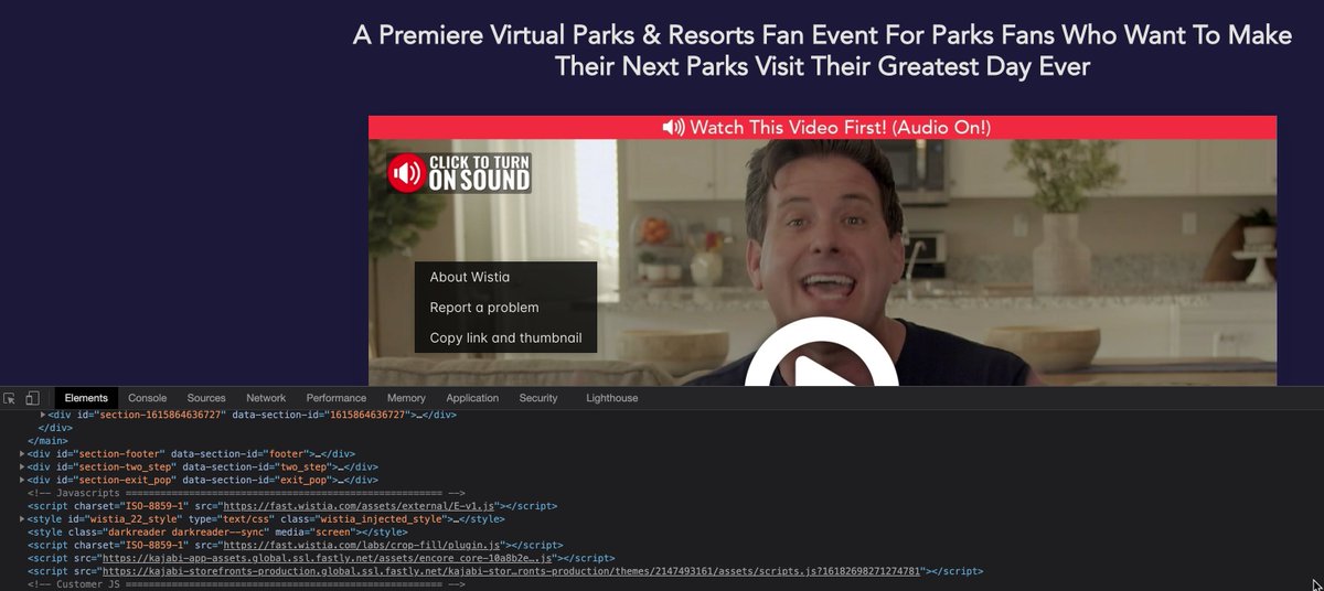 Ok, digging into the web side of Parkscon...1st, the real parkscon21 dot com URL doesn't exist & forces you to magicalmasterclass . com.2nd, the main vid is on some bizzarro host called Wizia. Which is literally a forced marketing company. Why not YouTube? There's more/cont