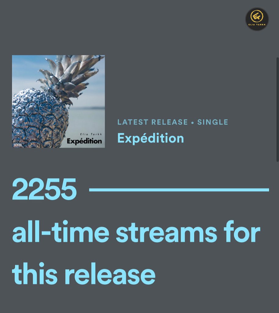 EliaTarkk's tweet photo. Je ne peux que vous remercier pour vos écoutes sur #spotify 🙏 #merci  #music. Pour ceux et celles qui veulent en savoir plus le lien https://t.co/jiGv3SpJaH #thankyou https://t.co/K3TAojNpIO