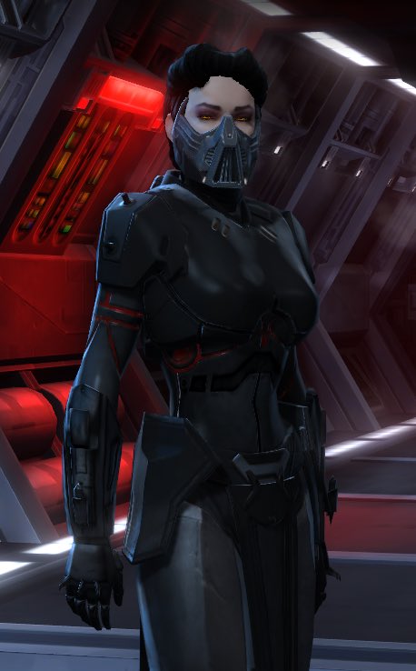 This utter coincidence, the meaning of her first name, was just realized a bit ago, but the symbolism, the imagery, the interpretations, have all been in place for YEARS. This is her newest armor. It was modeled after the Black Hound. Wings for a messenger.