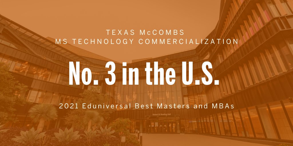 Texas McCombs MSTC (@utexasmstc) on Twitter photo MSTC is no. 3 Best Masters for #Entrepreneurs! 🎉 New record high <a href="/Eduniversal_NAm/">Eduniversal_NorthAmr</a> <a href="/UTexasMcCombs/">Texas McCombs</a> MSTC is no. 3 Best Masters for #Entrepreneurs! 🎉 New record high <a href="/Eduniversal_NAm/">Eduniversal_NorthAmr</a> <a href="/UTexasMcCombs/">Texas McCombs</a>