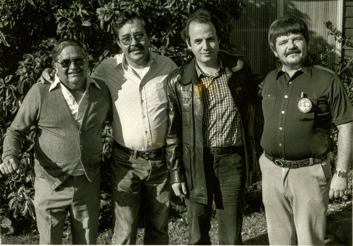 Ron joined me in June 1984 at a rally in Clifton-Morenci on June 30, 1984 to mark the first anniversary of the Phelps Dodge strike. [Left to Right: Marquez, O'Leary, North, and May] 8/