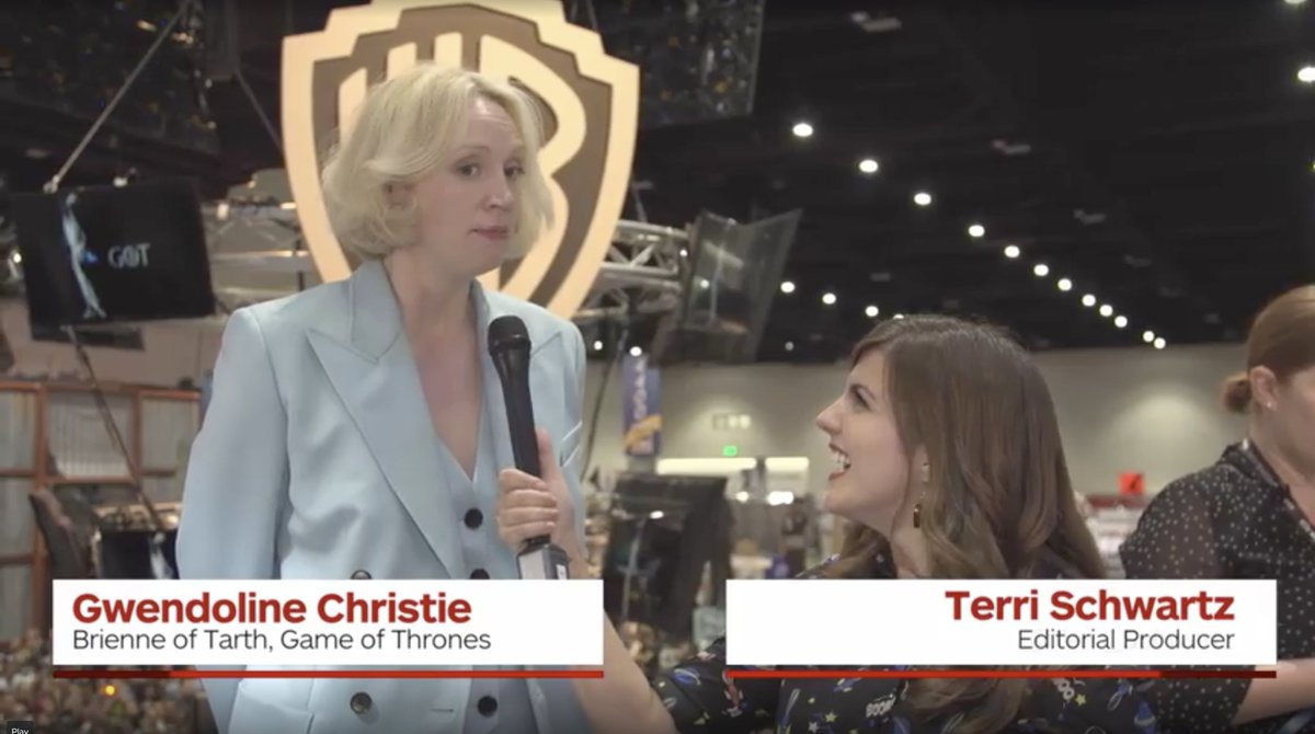Terri struggles to stay in frame while interviewing Gwendoline Christie  https://www.ign.com/videos/2017/08/02/gwendoline-christie-geeks-out-over-meeting-twin-peaks-cast
