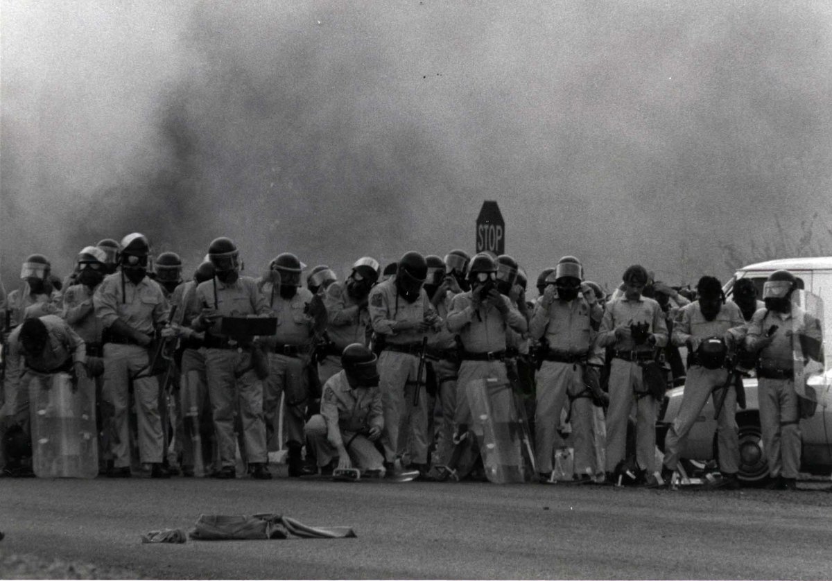 In the late afternoon of June 30, hundreds of heavily armed Arizona state troopers and national guardsmen launched a violent attack on copper miners and their families, who had been peacefully demonstrating. I was able to document the attack with photographs. 9/