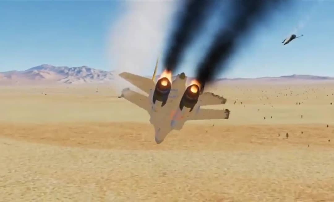 FLOANVirtual's tweet photo. #AV8BIICombatReady (Sukhoi Su-30 downed) ⚔ #NellisAFB (#KLSV #Nevada) 🇺🇸 Base de operaciones para el adiestramiento de nuestra #NovenaEscuadrillaVirtual 🇪🇸✈️#VSOG @IVAOES 🇪🇸 con el avión cazabombardero Boeing AV8B Harrier II ✈ del #VMAT203 "Hawks" 🦅 en #DCS ⚔✈️ https://t.co/NcqogvXIBR