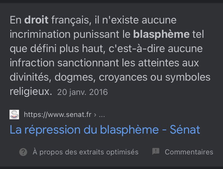 ybthk's tweet image. Droit de blasphème tu connais ? T’as le droit de critiquer voir d’insulter une religion en tt liberté et c’est tt à fait normal, on est pas dans un pays religieux