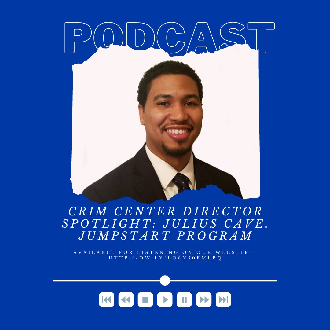 Happy Monday Crim Family 🥳 Give our newest podcast interview with Julius Cave, Crim Center's Jumpstart Program director, a listen while you work. How do you like to listen to podcasts ? While driving, cooking, or relaxing in bed?

Use this link to listen!
ow.ly/lO8n50EmLbQ