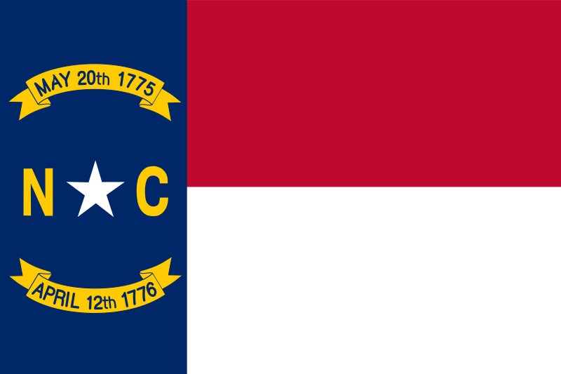 North Carolina’s flag looks like the flag version of a book report you did at the last minute without reading the book. It's got all the features and colors of the American flag, but also has initials and important dates. But it lacks symbolism. And by symbolism I mean bears1/10