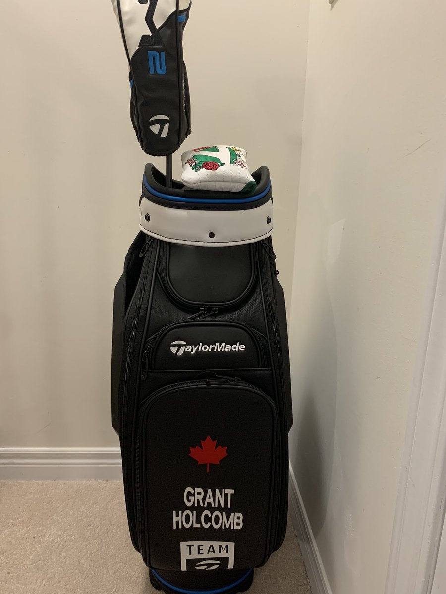 This sweet Tour bag just arrived today!! Thanks @davidbradley79 and the awesome people @TaylorMadeCA. You are simply the best.... @mpfenning92 @TheRealCFry #mastersputtercover #Sim2driver #TeamTaylorMade #advisorycouncil