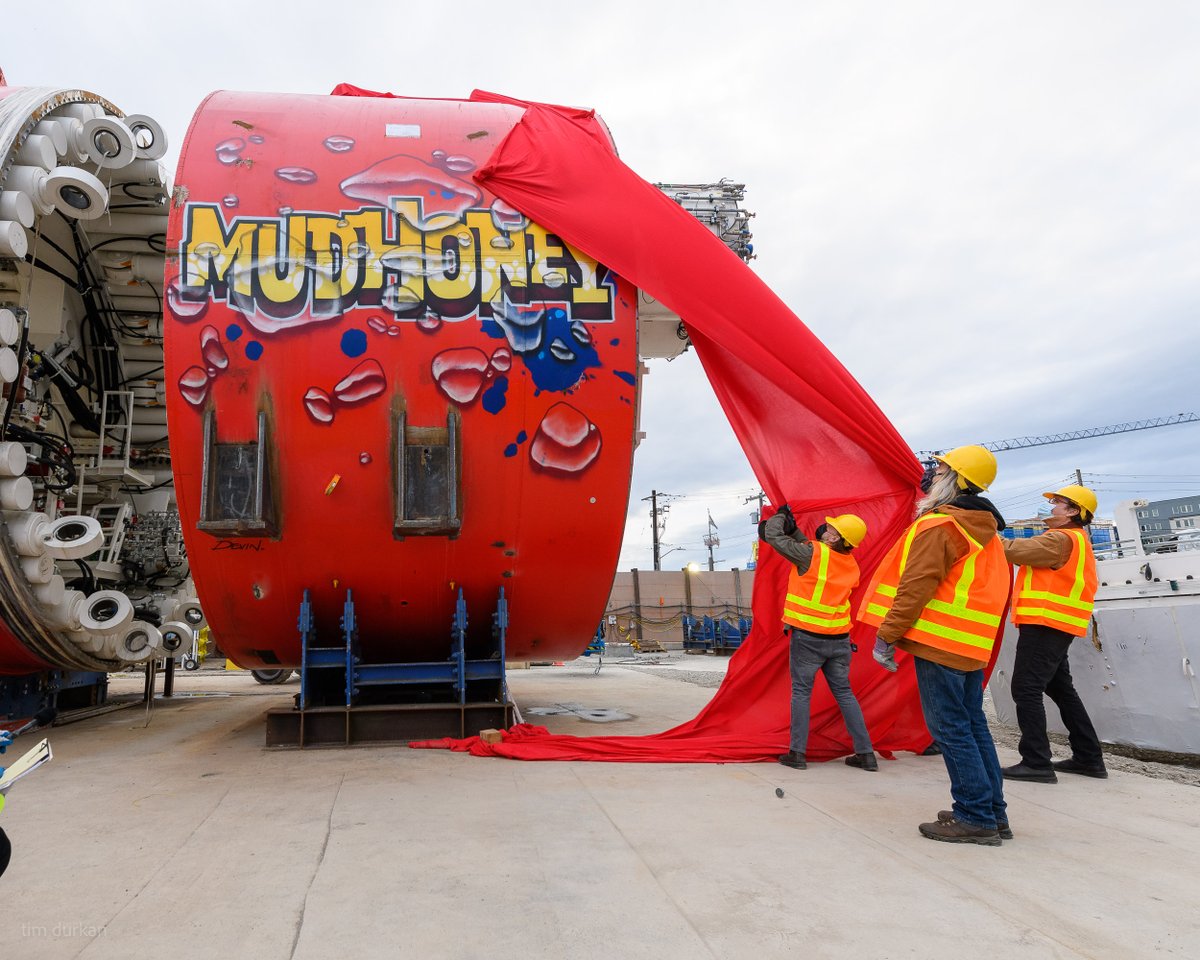 subpop's tweet photo. BIG NEWS: Over 30k voted, + the people chose @mudhoney as the name of @SeattleSPU's TUNNEL BORING MACHINE! This summer 'MudHoney' will begin digging a 2.7-mile long storage tunnel to reduce Seattle’s sewer overflow by 2025! Learn about this sick machine-> https://t.co/VrNz5J1h7J https://t.co/4EWZv652de