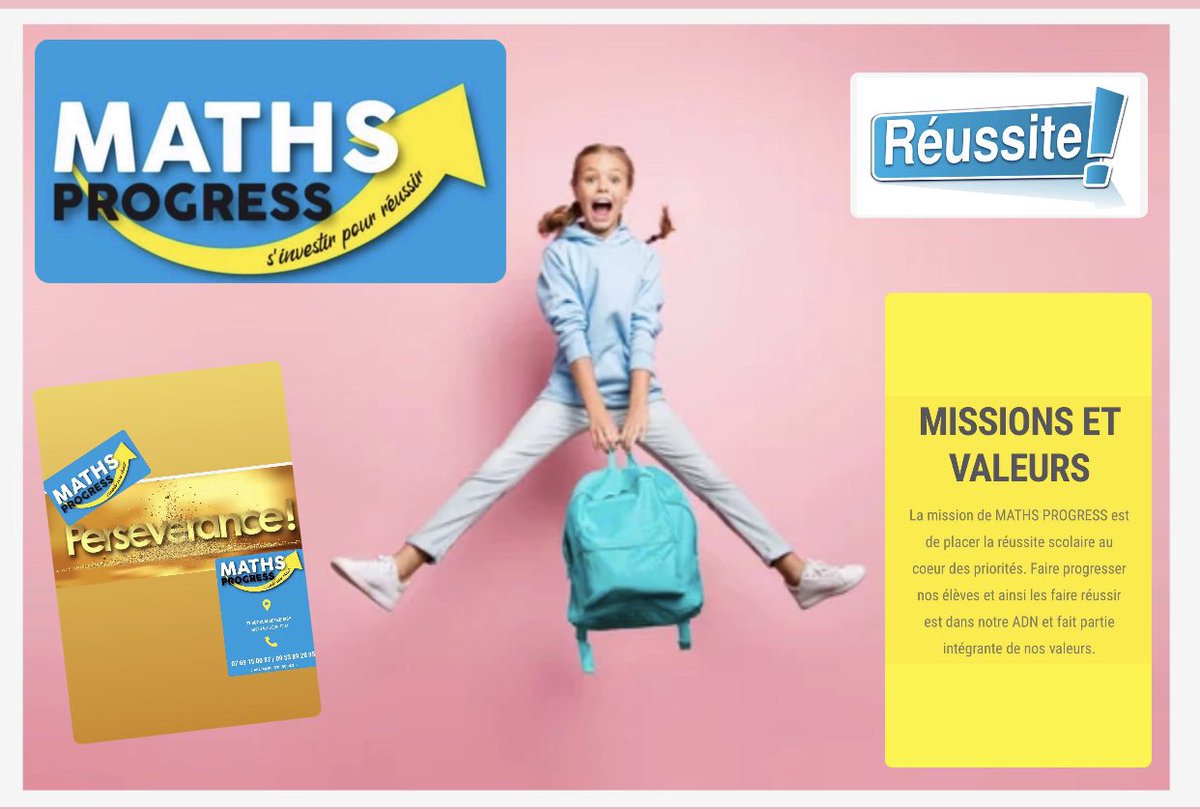 MathsProgress's tweet photo. MATHS PROGRESS @mathsprogress « Basé sur des outils et des compétences efficaces, MATHS PROGRESS vous accompagnera vers votre réussite »
#reussite #enseignement #education #motivation #coaching #suivi #personnalisé #regulier #progression #progress #mathsprogress @MathsProgress https://t.co/fSCF4NDJLQ