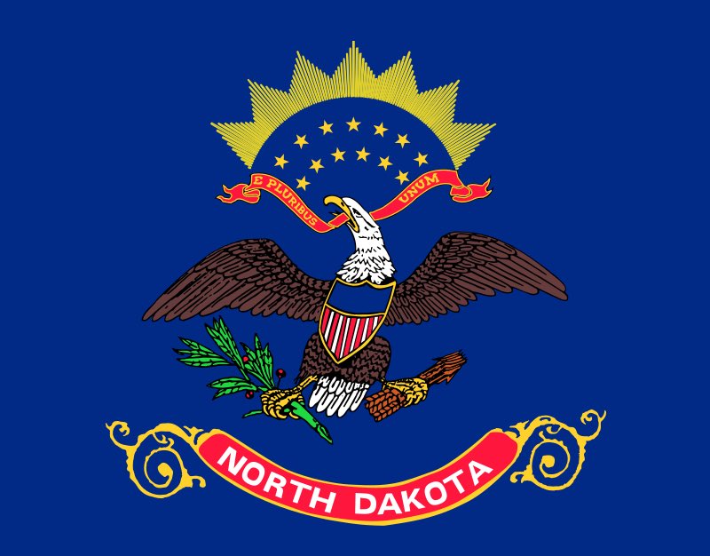 I think North Dakota has the same eagle from the Illinois flag, and I like him so I'm happy to see him again9/10
