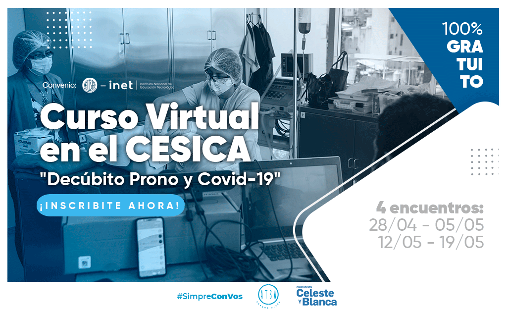 ¡Nueva Capacitación Virtual en el #CESICA!

A partir del #Convenio firmado en 2020 con el Instituto Nacional de Educación Tecnológica (INET) podés inscribirse a partir de HOY al #CursoVirtual Decúbito Prono y Covid-19 GRATUITO

Más info: atsa.org.ar/noticias/curso…

#SiempreConVos