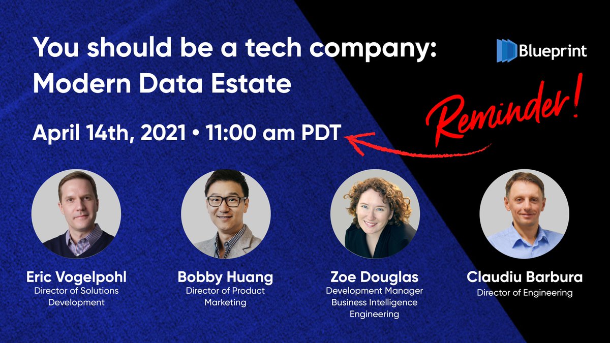 bpcs_tech's tweet photo. Don't forget to register for our upcoming panel discussion on Wednesday at 11 AM PDT to hear from the experts on #moderndataestate. Quick tip: be sure to stick around until the end of the discussion for a chance to win some @bpcs_tech swag! https://t.co/OdbnCf35zd @SeattleHuangBo https://t.co/Tm1wFJ646e